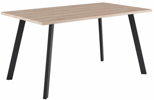 Eettafel 'Klassisk' 140x80cm - Zwart/Eik