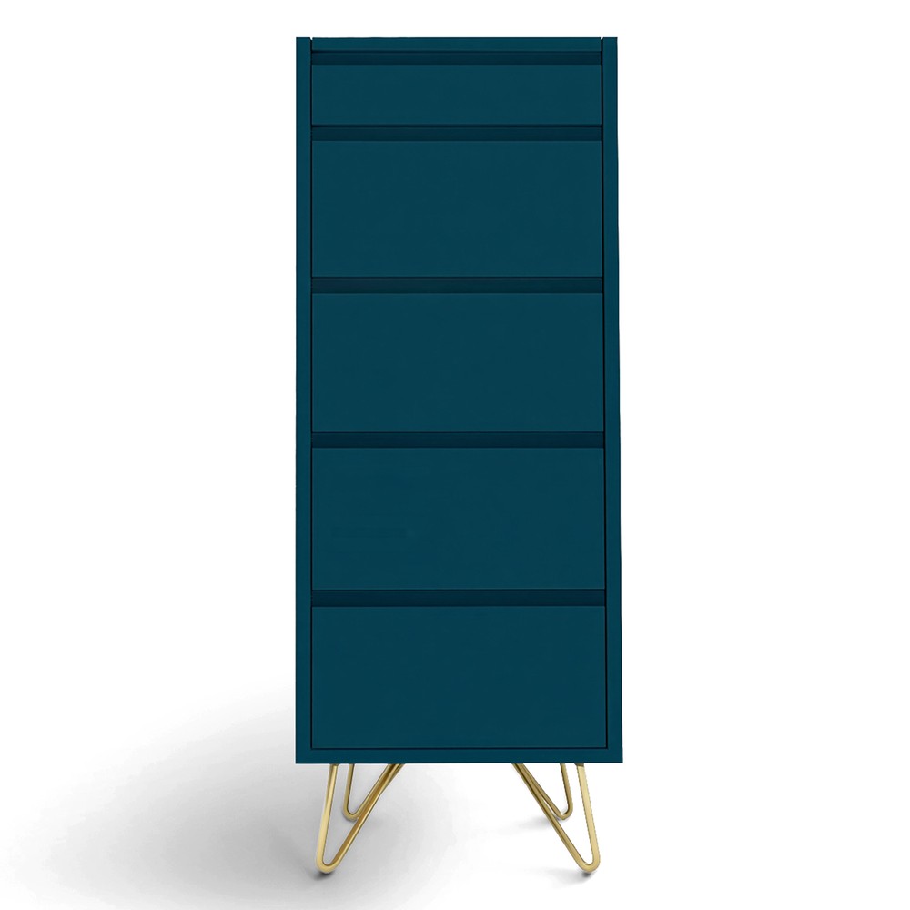 Dressoir 'Elle' 45x110 - Turquoise/Messing
