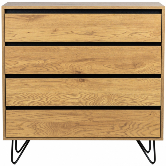 Dressoir 'Elle' 90x90 - Eik/Zwart