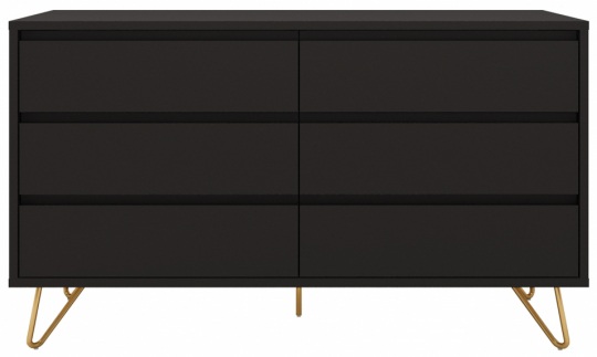 Dressoir 'Elle' 120x70 - Zwart/Messing