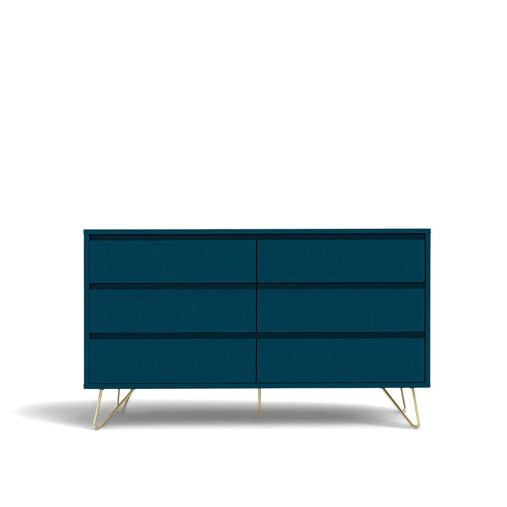 Dressoir 'Elle' 120x70 - Turquoise/Messing