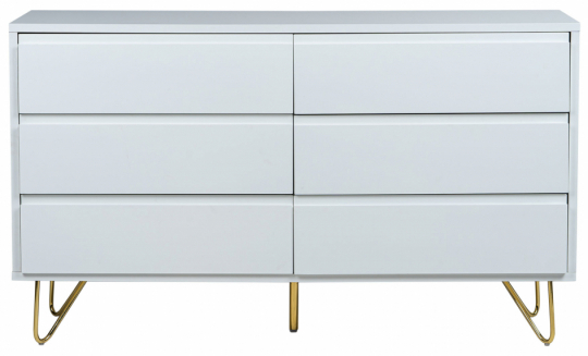 Dressoir 'Elle' 120x70 - Wit/Messing