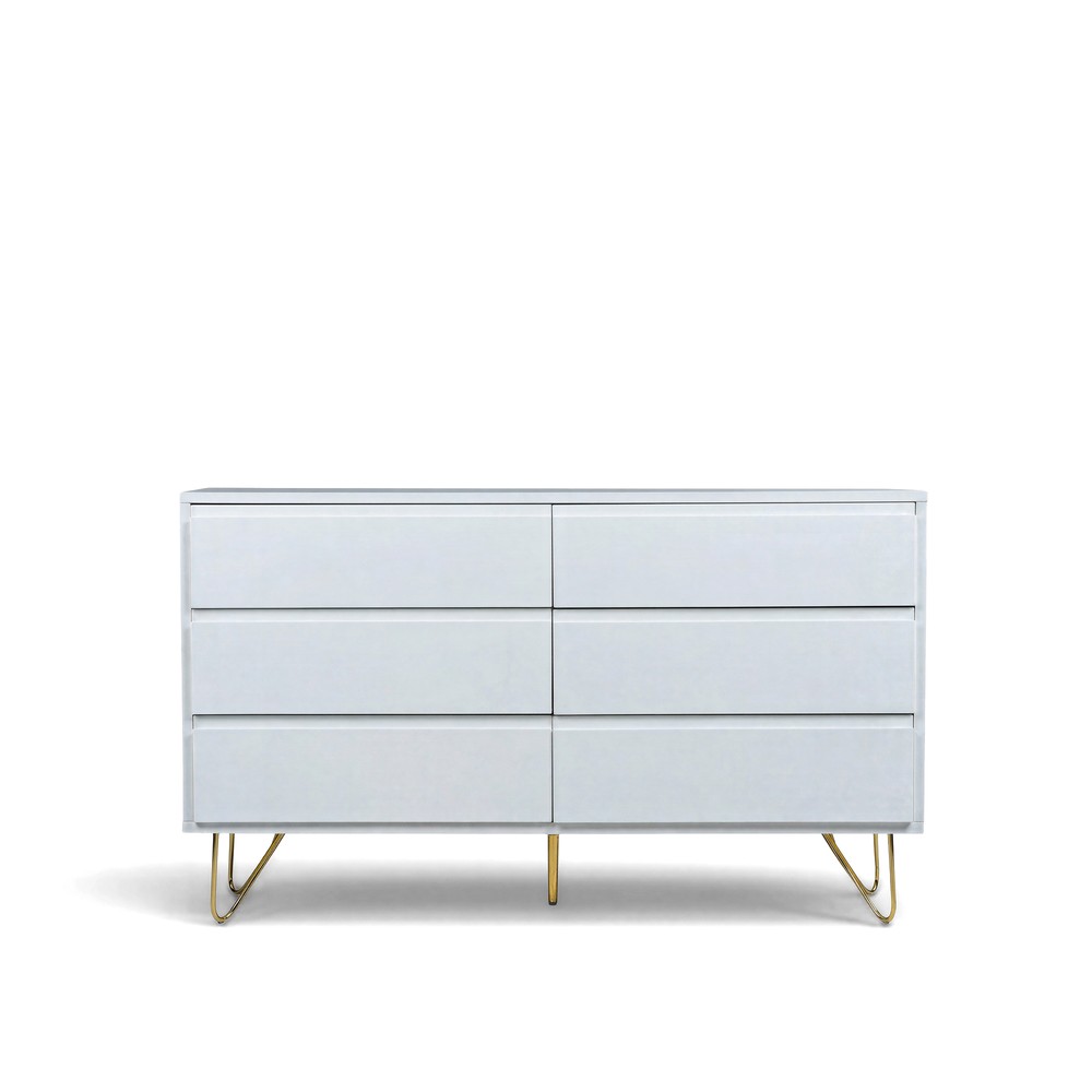 Dressoir 'Elle' 120x70 - Wit/Messing