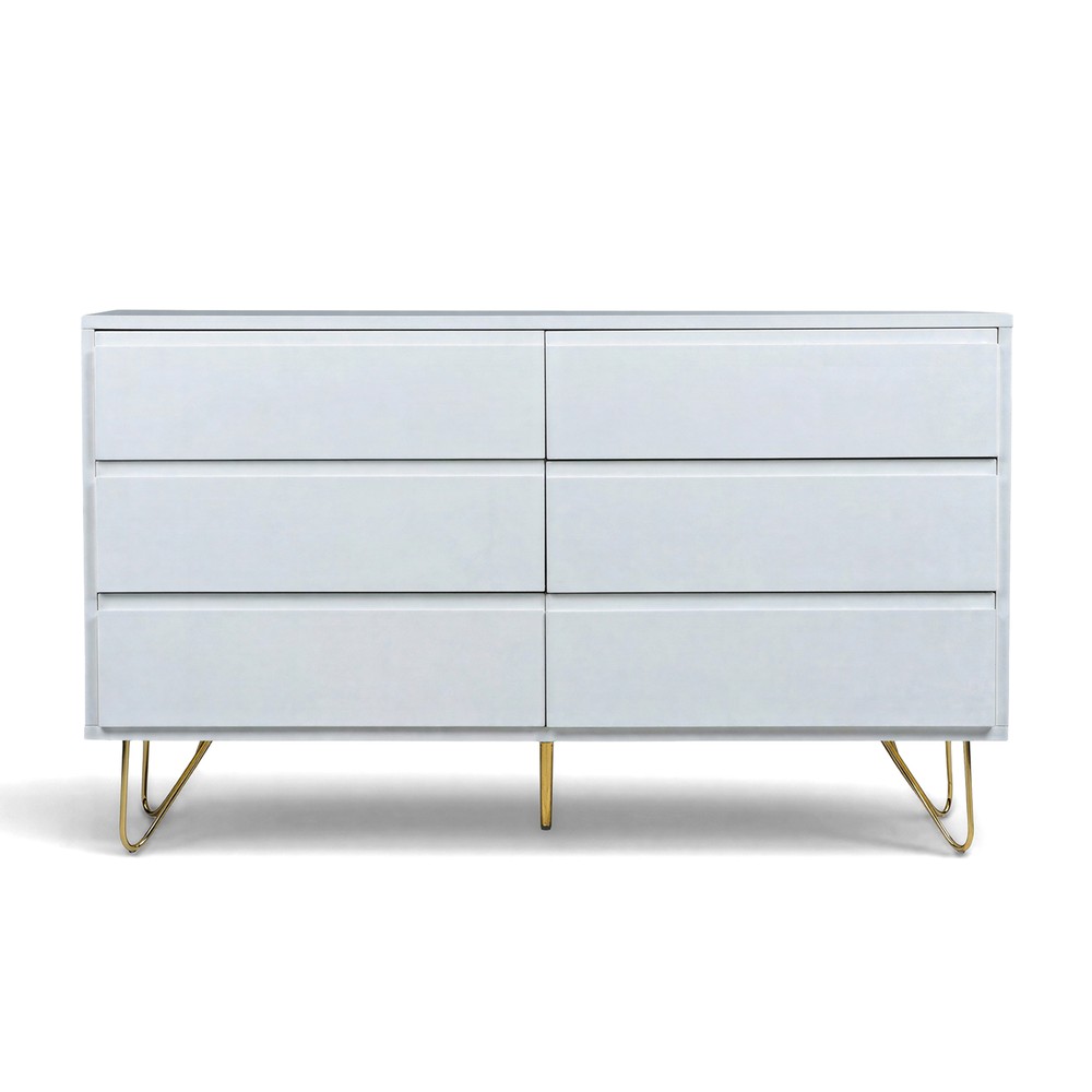Dressoir 'Elle' 120x70 - Wit/Messing