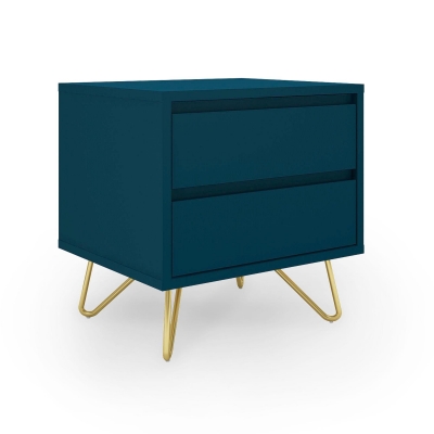 Nachttafel 'Elle' - Turquoise/Messing