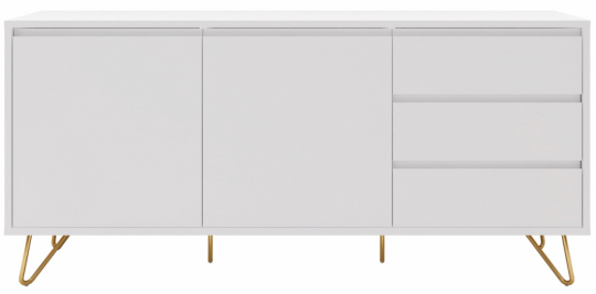 Dressoir 'Elle' - Wit/Messing