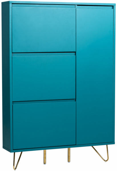 Schoenenkast 'Elle' - Turquoise/Messing