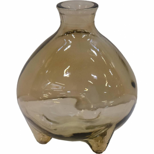 Glazen vaas 'Melvin' Laag - Beige
