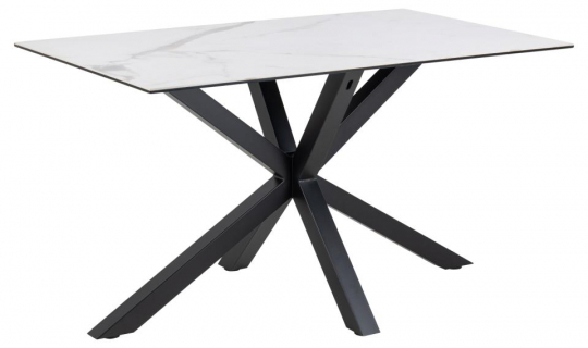 Eettafel 'Heaven' 135x80cm - Wit/Zwart