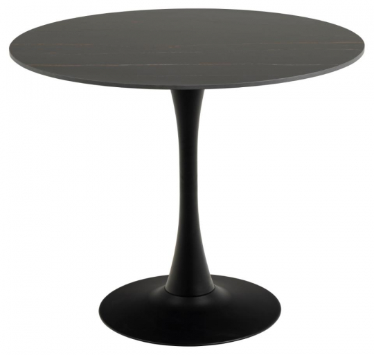 Eettafel 'Malta' Rond 90x75cm - Zwart