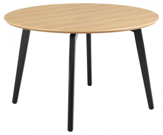 Eettafel 'Cadiz' Rond 120x75cm - Natuur/Zwart