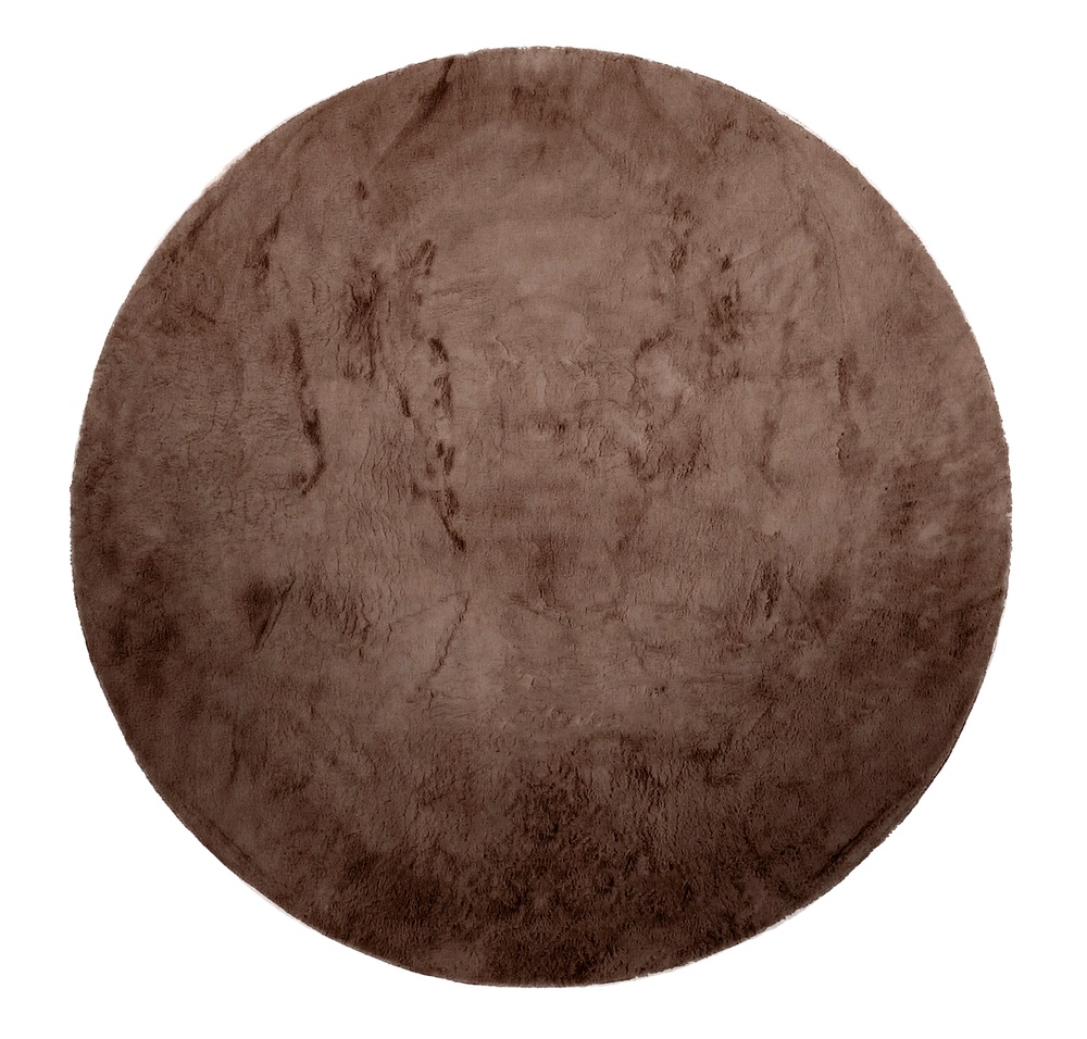 Ronde tapijt 'Aranga Super Soft' - Donkerbruin