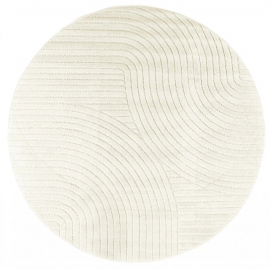 Rond vloerkleed 'Devon' - Crème