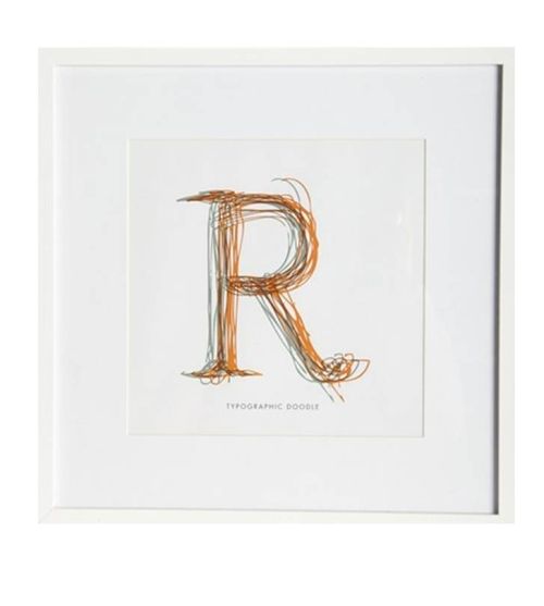 Schilderij 'R' - Wit