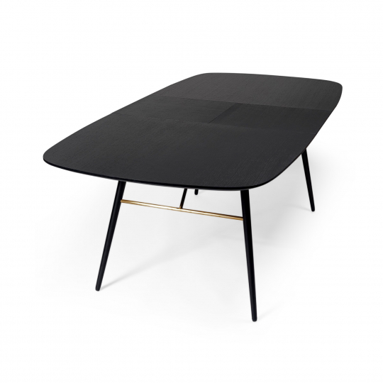 Eettafel met uitbreidingsblad 'Dawn' 180-230x105cm - Zwart