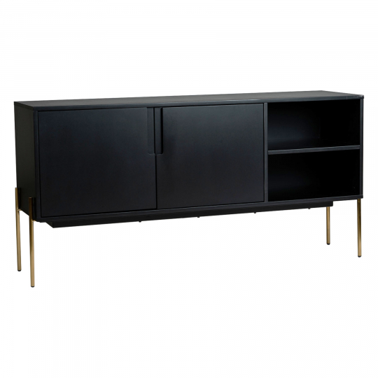 Dressoir 'Frölunda' - Zwart/Messing
