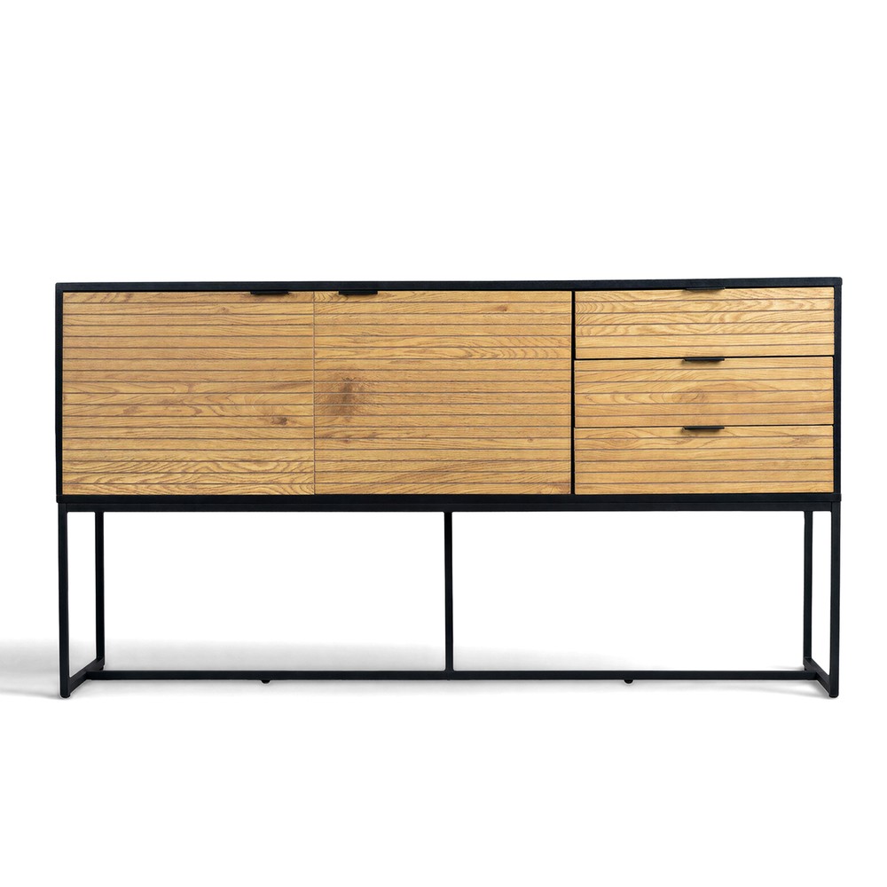 Sideboard 'Line' - Eik/Zwart