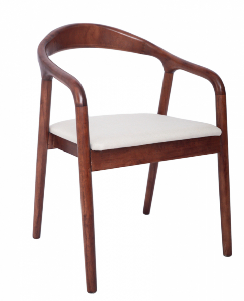 Armstoel 'Aspa' - Donkerbruin/Beige