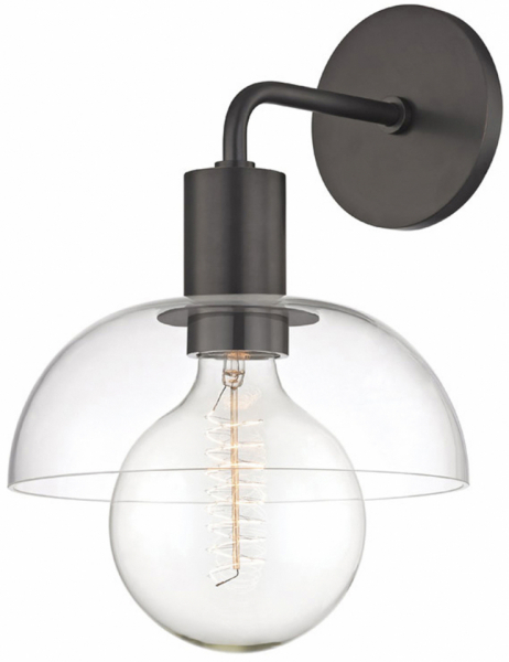 Wandlamp 'Glass Shade' - Zwart