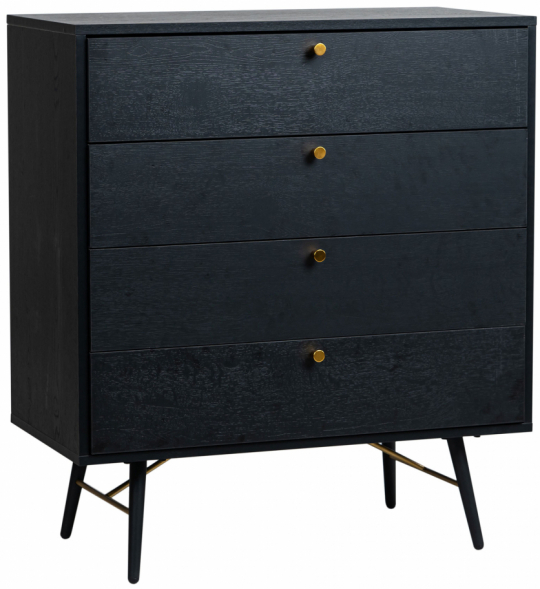 Dressoir 'Lux' - Zwart/Messing