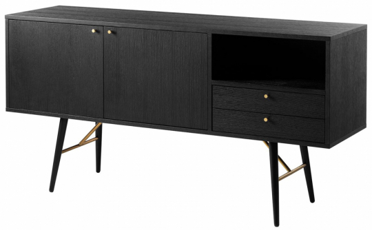Sideboard 'Lux' - Zwart/Messing