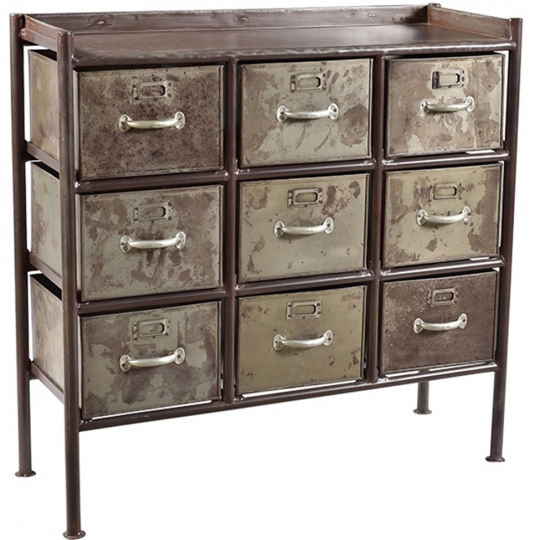 Kast met 9 lades 'Saga' - Vintage/Patina