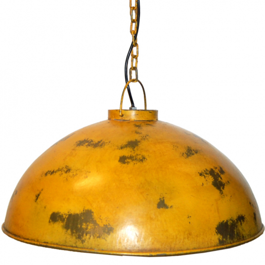 Industrie lamp 'Thormann' - Geel/Patina