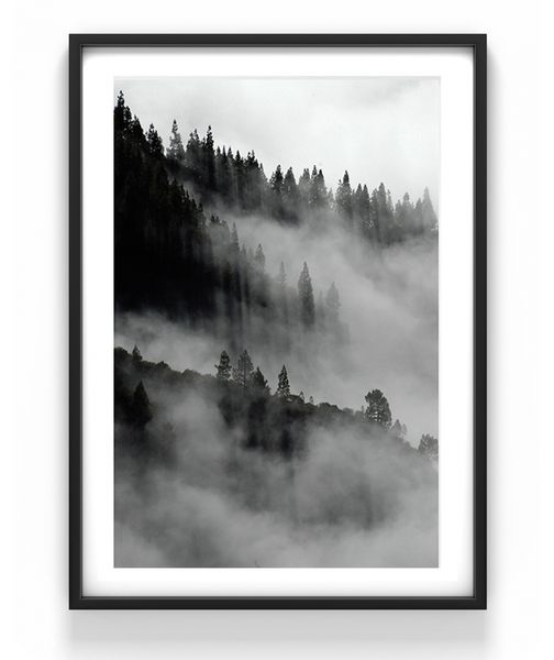 Poster - 'Landschap in mist'