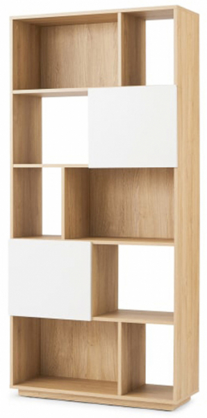 Boekenkast 'Nevada' 80x173 - Eik/Wit