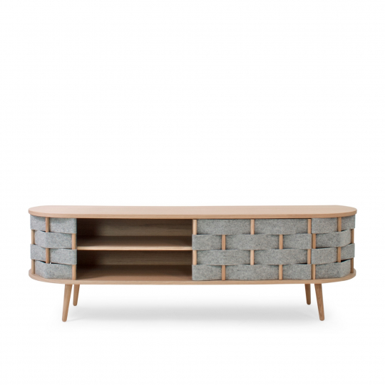TV-meubel 'Felt' 160cm - Natuur/Grijs