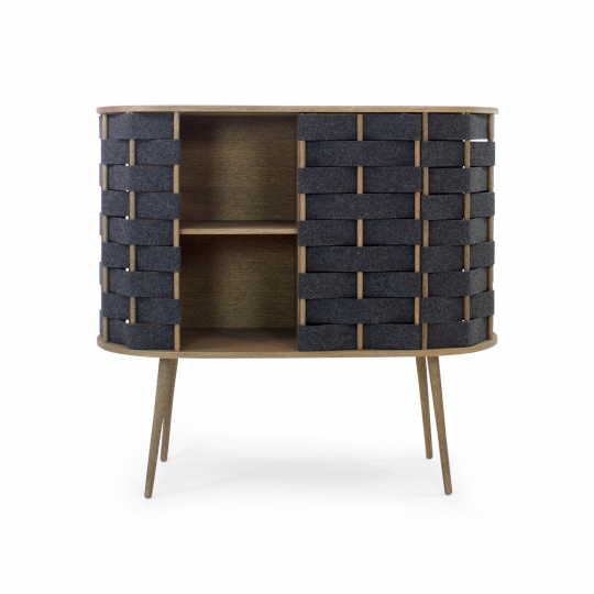 Dressoir 'Felt' 120cm - Natuur/Donkergrijs