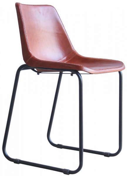 Stoel Vintage - Leer/IJzer