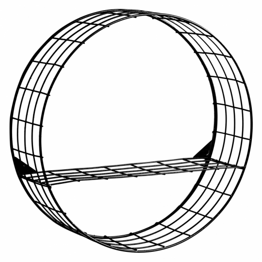 Wandplank 'Circle' - Zwart/Metaal
