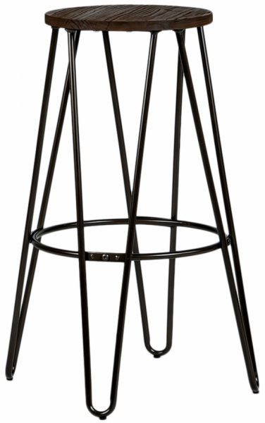 Kruk 'Rustic' 75cm - Hout/Staal
