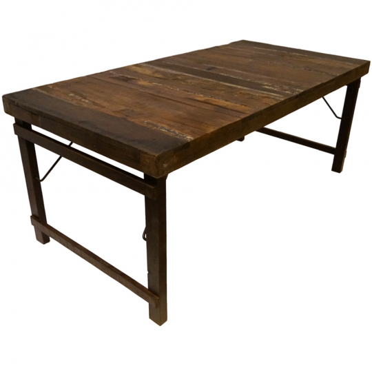 Eettafel Vintage 180x90cm - Hout/IJzer