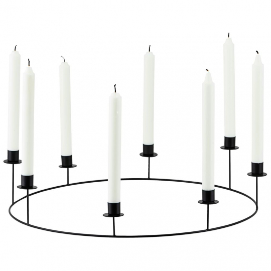 Kaarsenhouder 'Ring' L - Zwart
