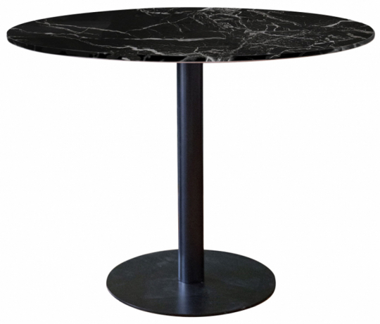 Eettafel 'Marbleous' Rond 100cm - Zwart