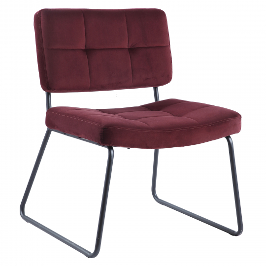 Fauteuil 'Kelly' - Bordeau/Sammet