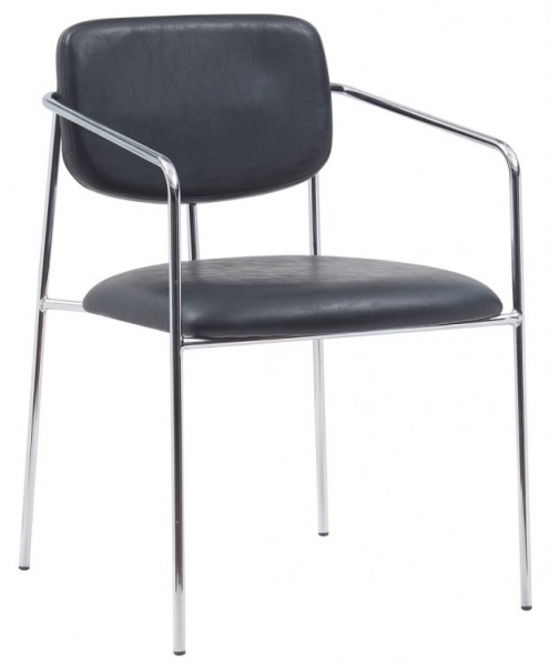 Armstoel 'Ebba' - Zwart/Zilver