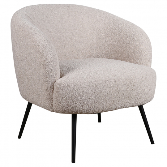 Fauteuil 'Capri' - Beige/Bouclé