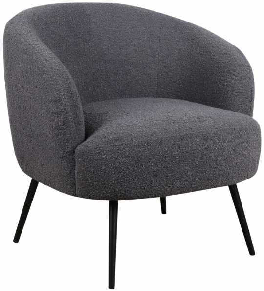 Fauteuil 'Capri' - Donkergrijs/Bouclé