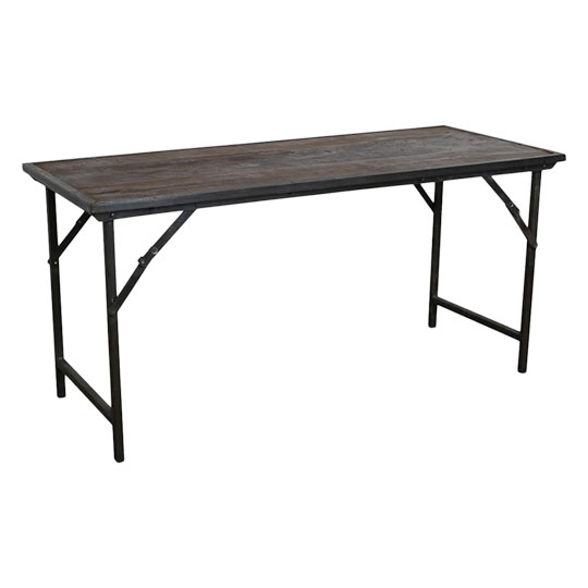 Eettafel 'Factory' 153x62cm - Bruin/Zwart