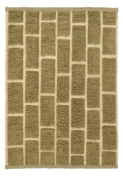 Hoogpolig Vloerkleed 'Leknes Handgeweven Wol' - Groen