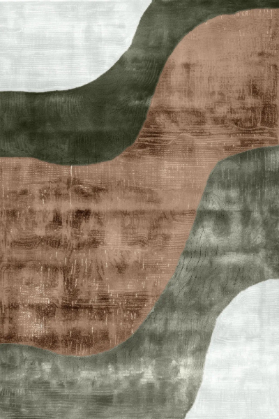 Wilton tapijt 'Barcelona' 160x230cm - Bruin/Lichtgroen