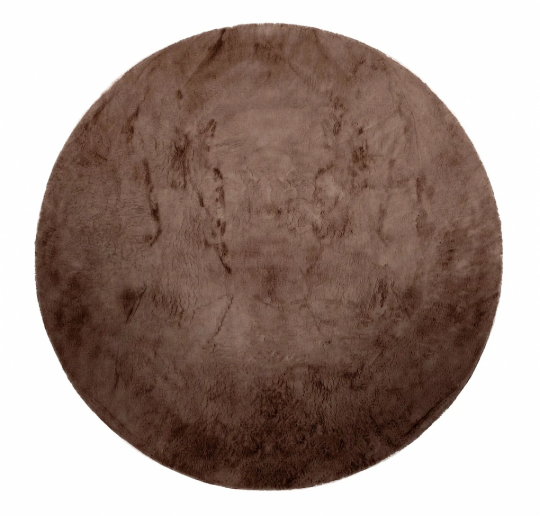 Ronde tapijt 'Aranga Super Soft' 80cm - Donkerbruin