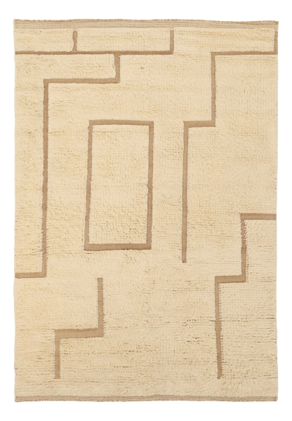 Hoogpolig Vloerkleed 'Kiberg Handgeweven Wol' - Wit