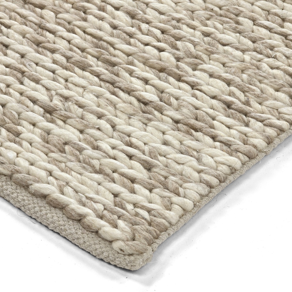 Wollen vloerkleed 'Talvia Braided Wool' - Natuurlijk