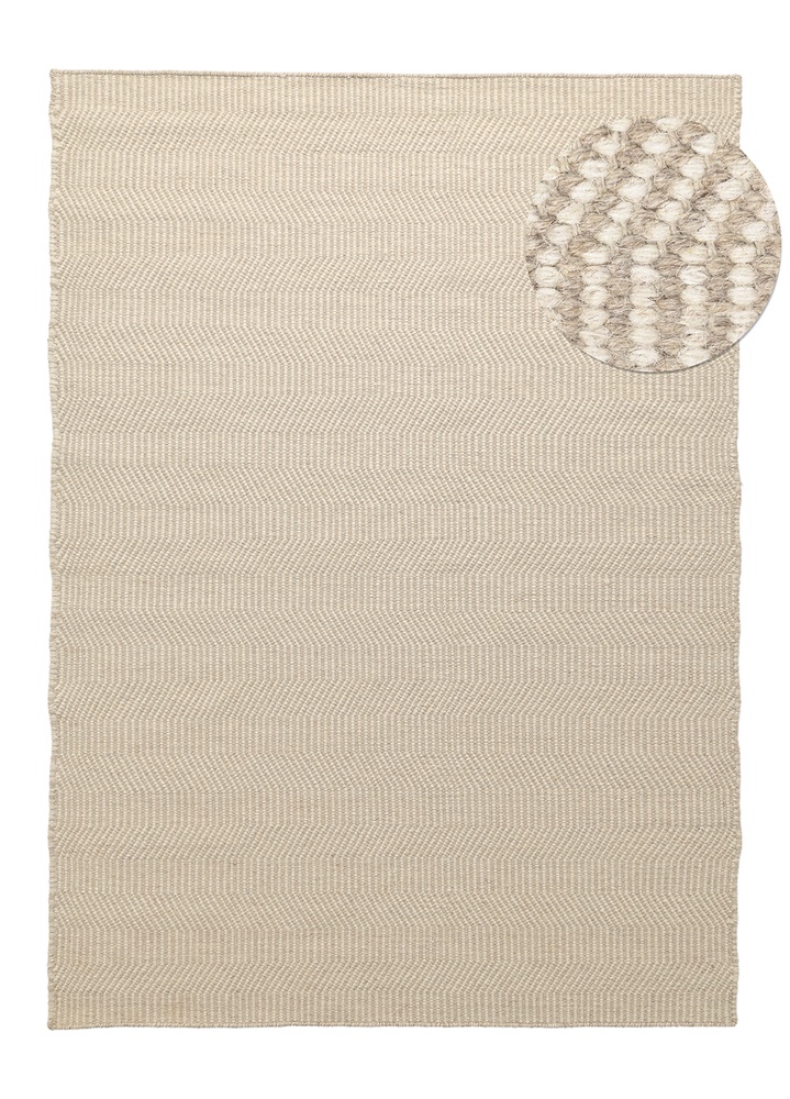 Wollen vloerkleed 'Larkana' - Beige/wit