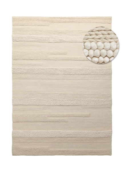 Wollen vloerkleed 'Almaty' - Wit