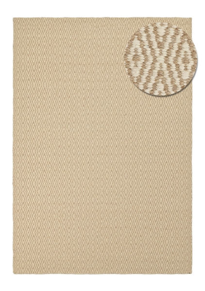 Wollen vloerkleed 'Monastir' - Beige/wit